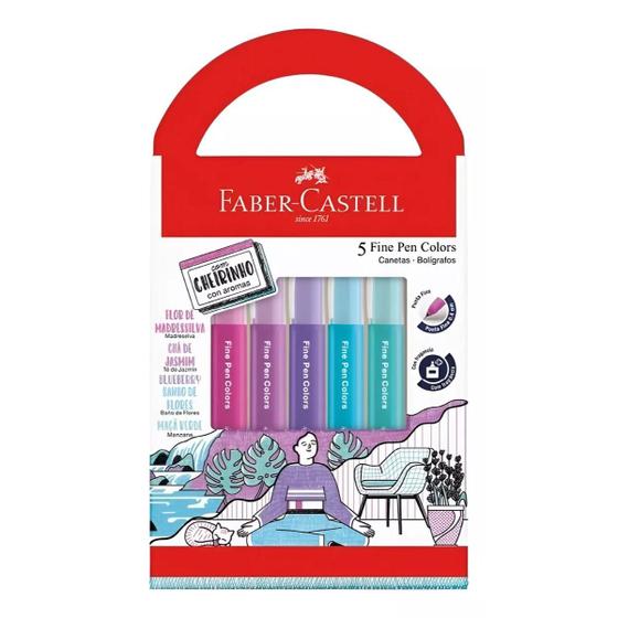 Imagem de Fine Pen C/Aroma Relaxa e Reequilibra 5 Cores Faber-Castell