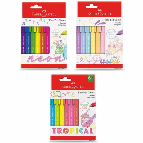 Imagem de Fine Pen Faber Castel Tropical Pastel Neon Caneta Ponta Fina