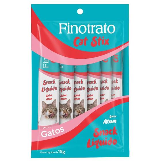 Imagem de Finotrato Cat Stix Combo C/6 unidades de 15g Sabor Atum - Snack Líquido