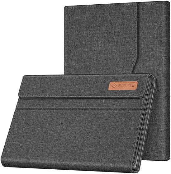 Imagem de Fintie Case para 10,1" Lenovo Chromebook Duet 2 in 1 Tablet CT-X636 - Multiple Angle Viewing Portfolio Business Cover com Bolso, Compatível com Teclado de Capa de Tipo e Suporte, Cinza