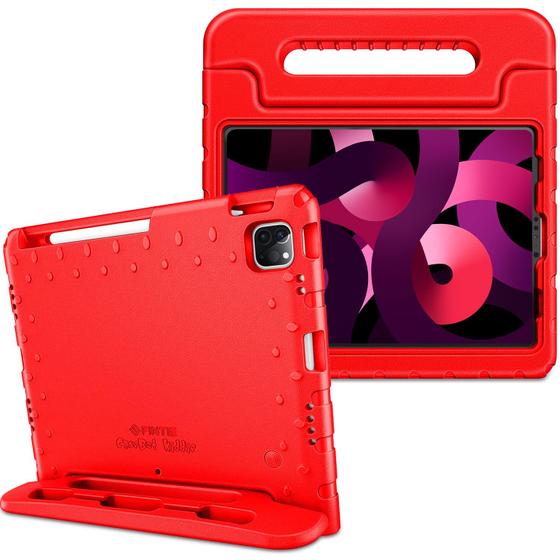 Imagem de Fintie Case para iPad Air 4 10.9 Inch 2020, iPad Pro 11" 2020 &amp 2018 - Kiddie Series Light Weight Shockproof Kids Friendly Protective Stand Cover com Suporte lápis, vermelho