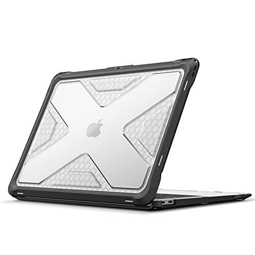 Imagem de Fintie Case para MacBook Air 13 polegadas A2337 (M1) / A2179 / A1932 (2018-2021 2022 Release) - Capa de capa de casca dura para serviço pesado com para-choque TPU para MacBook Air 13 Retina Display com Touch ID, Clear