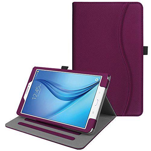 Imagem de Fintie Case para Samsung Galaxy Tab E 9.6, Proteção de canto Cobertura de suporte de visão multi-ângulo com bolso para Tab E Wi-Fi/Tab E Nook/Tab E Verizon 9,6 polegadas Tablet, Roxo