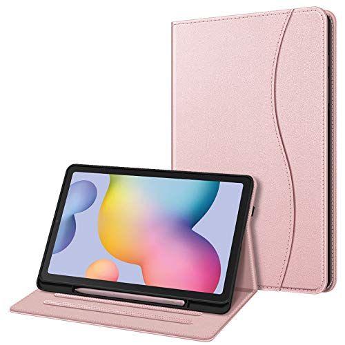 Imagem de Fintie Case para Samsung Galaxy Tab S6 Lite 10.4'' 2020 Modelo SM-P610 (Wi-Fi) SM-P615 (LTE) com suporte de caneta S, Visão multi-angular Tampa traseira TPU macia com pocket auto wake/sleep, Rose Gold