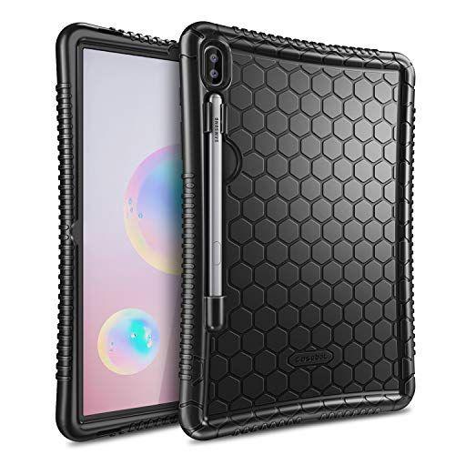 Imagem de Fintie Silicone Case para Samsung Galaxy Tab S6 10.5" 2019 (Modelo SM-T860/T865/T867), S Pen Holder Honey Comb Series Kids Friendly Light Weight Shock Proof Protective Cover, Preto