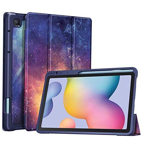 Imagem de Fintie Slim Case para Samsung Galaxy Tab S6 Lite 10.4'' 2020 Modelo SM-P610 (Wi-Fi) SM-P615 (LTE) com suporte de caneta S embutido, Soft TPU Smart Stand Back Cover Auto Wake/Sleep Feature, Galaxy