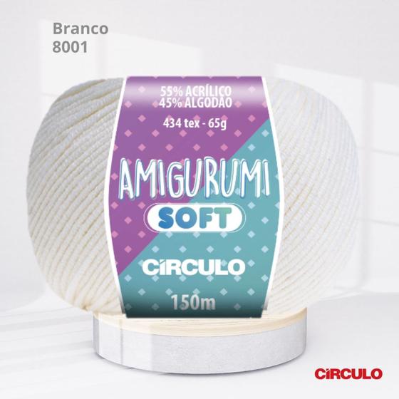 Imagem de Fio Amigurumi Soft Circulo 150m Cor Branco 8001