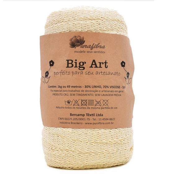 Imagem de Fio Big Art 104 - Areia 1kg 49 Metros - 30% Linho 70% Viscose