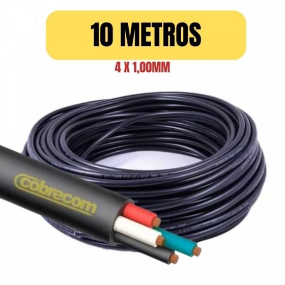 Imagem de Fio cabo pp flexivel 4 x 1,00mm 10 metro preto cobrecom