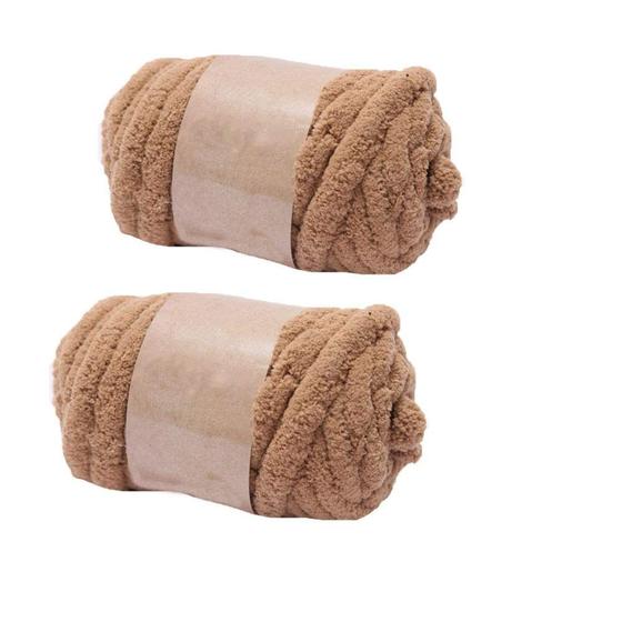 Imagem de Fio Chenille Jumbo FAU Art 250g - Cor Caqui - Pacote com 2