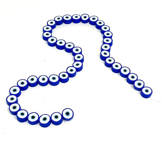 Imagem de Fio Com 40 Olhos Gregos Azuis Para Colares e Pulseiras