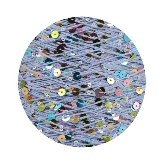 Imagem de Fio De Algodão Tricotado À Mão Feminino 140M 3mm + 6mm Lantejoulas Para Suéter Chapéu Cachecol DIY