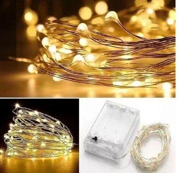 Imagem de Fio de cobre (fada) de 3 metros com 30 leds a pilhas