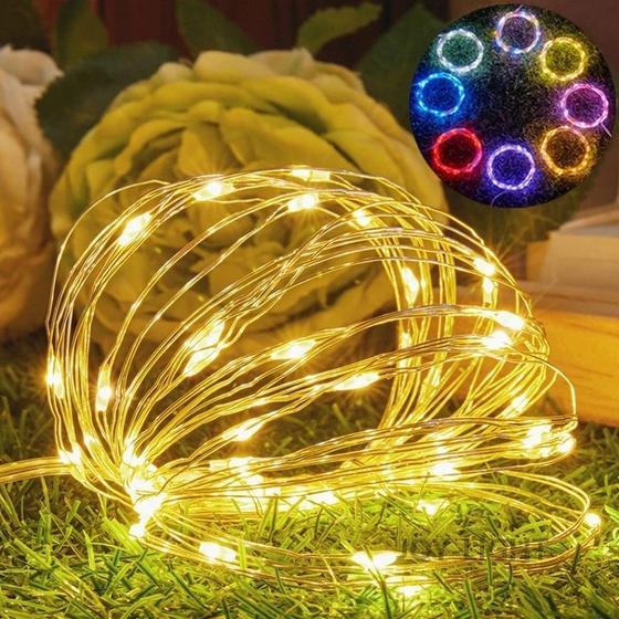 Imagem de Fio De Fada 50 Leds 5m Cordão Luz Branco Quente Decoração