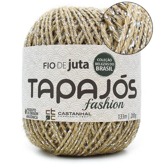 Imagem de Fio de Juta Natural Tapajós Fashion Brilho Prata 200g - 133 Metros