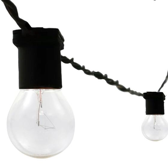 Imagem de Fio de Luz Lampadas 50CM Preto 80m Pra Iluminação Com Plug