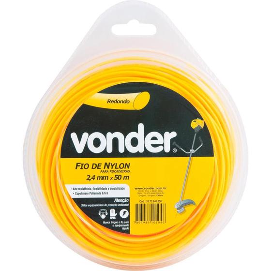 Fio de nylon 2,4mmx50m redondo para roçadeiras e aparadores - Vonder Menor preço em Fio de nylon 2,4mmx50m redondo para roçadeiras e aparadores - Vonder