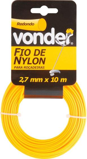 Imagem de Fio de nylon 2,7mmx10m redondo para roçadeiras e aparadores - Vonder