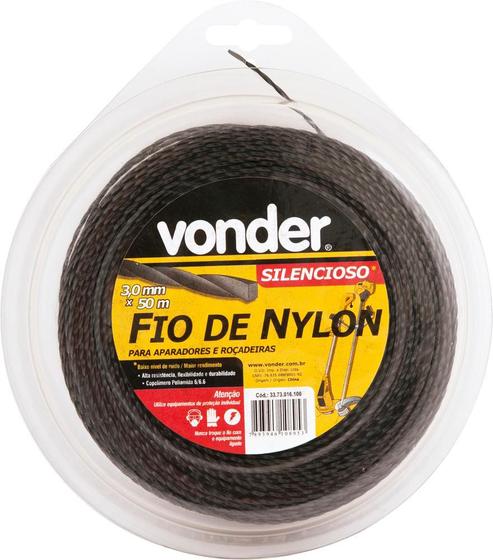 Fio de nylon 3,0mmx50m silencioso para roçadeiras e aparadores - Vonder Menor preço em Fio de nylon 3,0mmx50m silencioso para roçadeiras e aparadores - Vonder