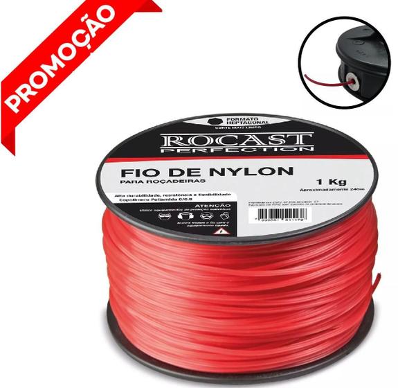 Imagem de Fio De Nylon Aparador Roçadeira De Grama 1,8Mm X 427M 1Kg