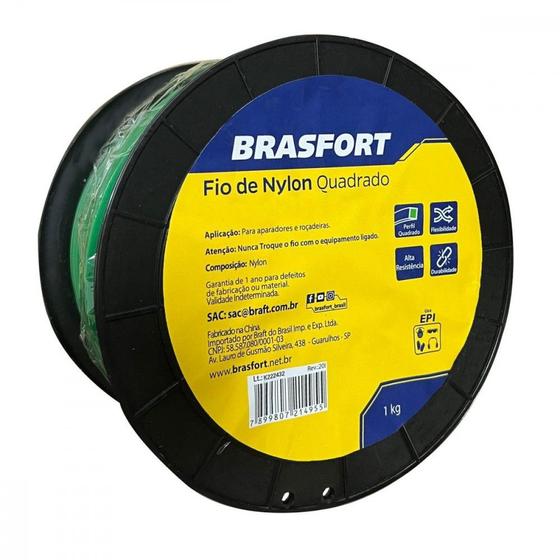 Imagem de Fio De Nylon Brasfort Quadrado 2,7Mm/195M 1Kg  9011