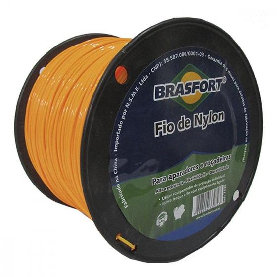 Imagem de Fio De Nylon Para Aparador De Grama Brasfort 3,0Mm Com 1Kg - 7542