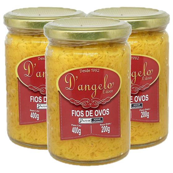 Imagem de Fio de Ovos D'ANGELO 400g (3 potes)