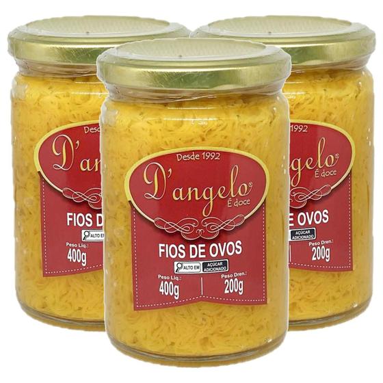 Imagem de Fio De Ovos D'Angelo 400G (3 Potes)