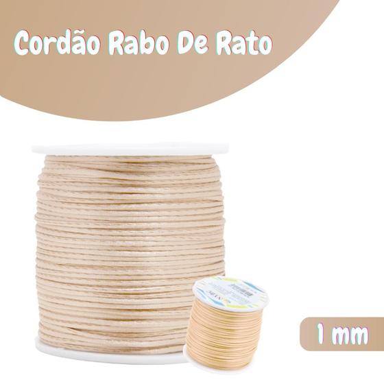 Imagem de Fio De Seda Bege Areia - Cordão Rabo De Rato 1mm - Nybc