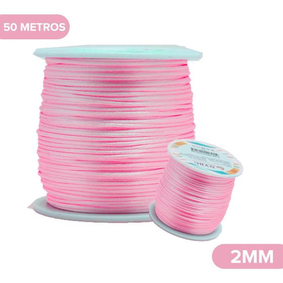 Imagem de Fio De Seda Rosa - Cordão Rabo De Rato 2mm - Nybc