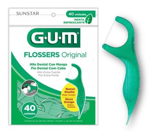 Imagem de Fio Dental C/ Cabo Verde Flossers Original Gum C/40