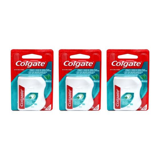 Imagem de Fio Dental Colgate 50M Menta - Kit Com 3Un