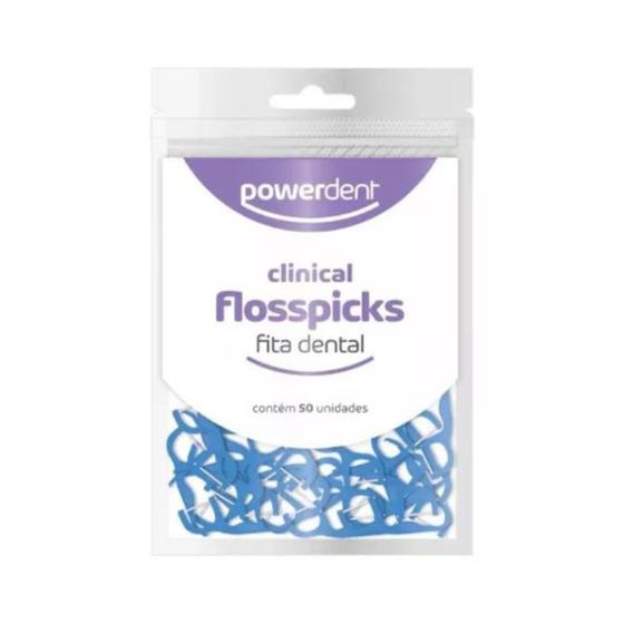 Imagem de Fio Dental Floss Picks Com Cabo - 50 Un - Powerdent