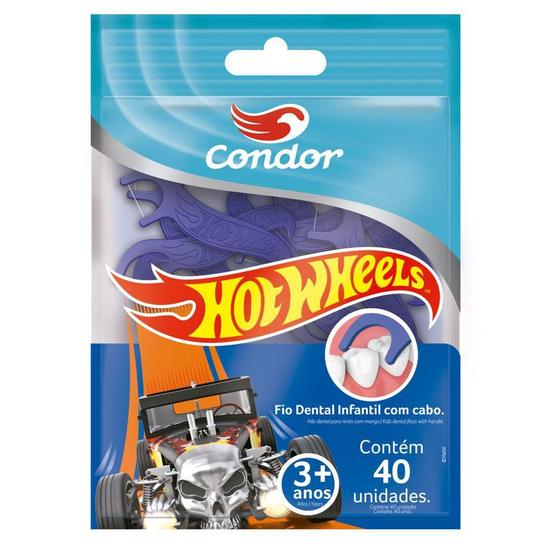 Imagem de Fio Dental Infantil com Cabo Hot Wheels Condor 40 Unidades