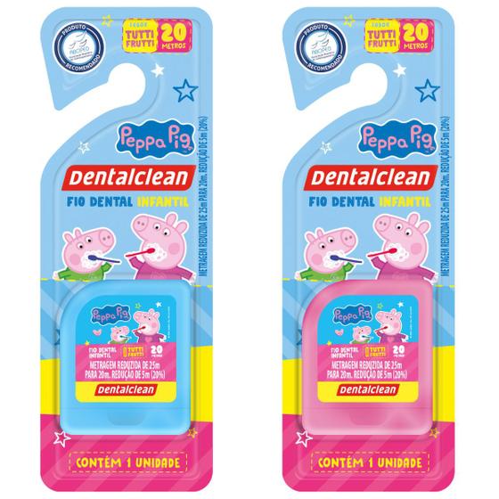 Imagem de Fio dental infantil peppa pig tutti frutti 20m - dentalclean