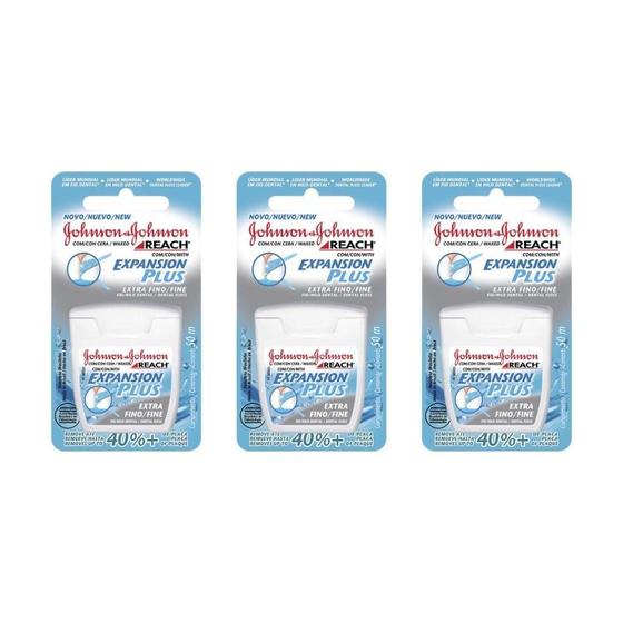Imagem de Fio Dental Johnsons Reach 50M Extra Fino - Kit Com 3Un