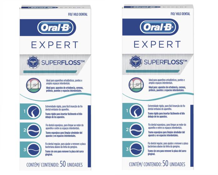 Imagem de Fio Dental Oral-b Superfloss 100 Unid 2 Caixas