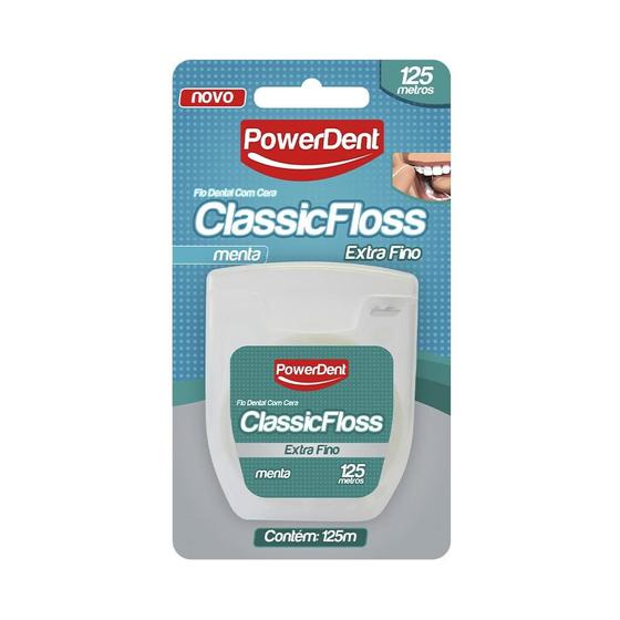 Fio Dental Powerdent Extra Fino Menta 125metros Menor preço em Fio Dental Powerdent Extra Fino Menta 125metros