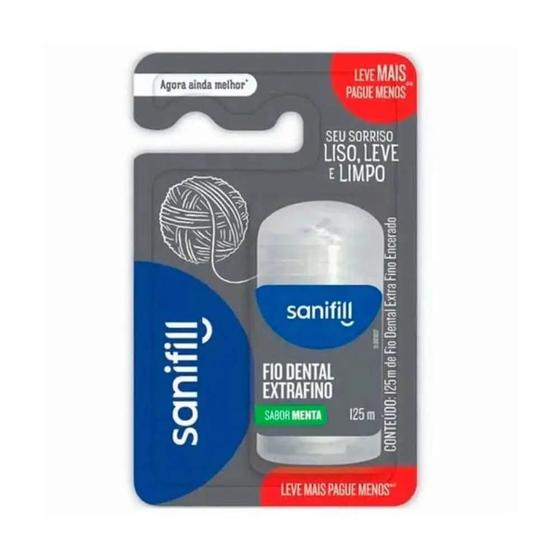 Imagem de Fio Dental Sanifill Clássico Sabor Mental 125 Metros
