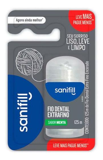 Imagem de Fio Dental Sanifill Extrafino Sabor Menta 125 Metros