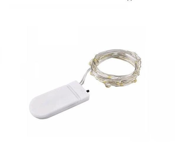 Imagem de Fio Fada Cordão De Luz Led 5M 50 Leds Branco Quente Bateria