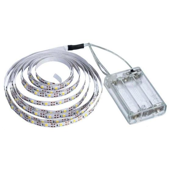 Imagem de Fio Fita LED 120 Lâmpadas Luz Amarela LED 2m À Pilha
