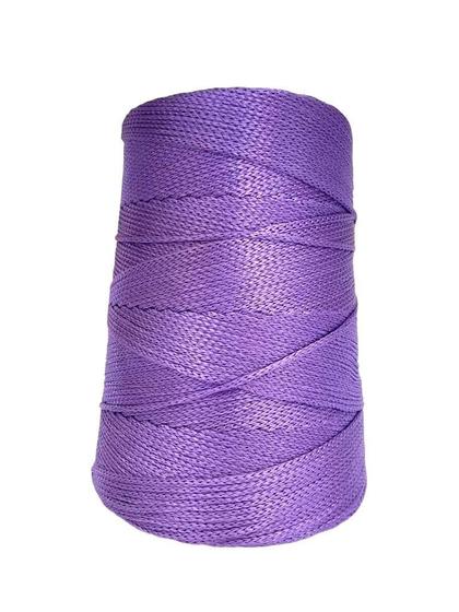 Imagem de Fio Náutico Cordão 500G 3Mm 500M Croche Trico Bolsa Roxo