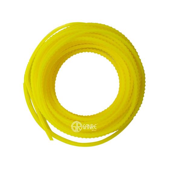 Imagem de Fio Nylon Dentado Roçadeira 3mm Amarelo 10 Metros - Sanre