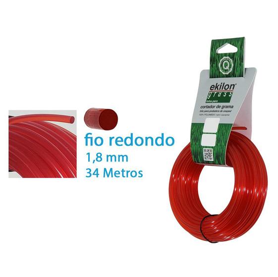 Imagem de Fio Nylon Redondo Roçadeira Grama Ekilon