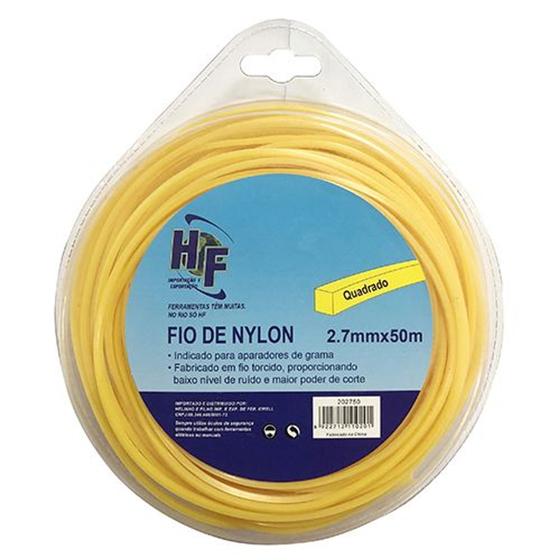 Imagem de FIO PARA APARADOR NYLON QUADRADO - HF - 50mx2,7mm - KIT C/ 10 UN.