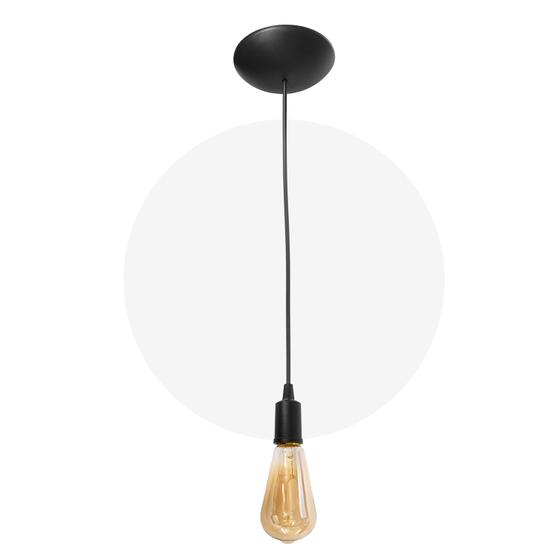 Imagem de Fio Pendente Liso Cabo Retro 1 Metro Com Canopla Lustre