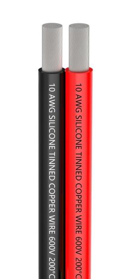 Imagem de Fio TUOFENG 10 AWG Silicone 2 Condutor de 20 pés (6 m) preto/vermelho