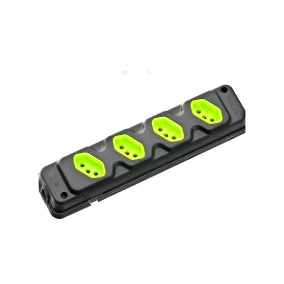 Imagem de Fiolux tomada barra robust 4t - 2p+t - preto/verde