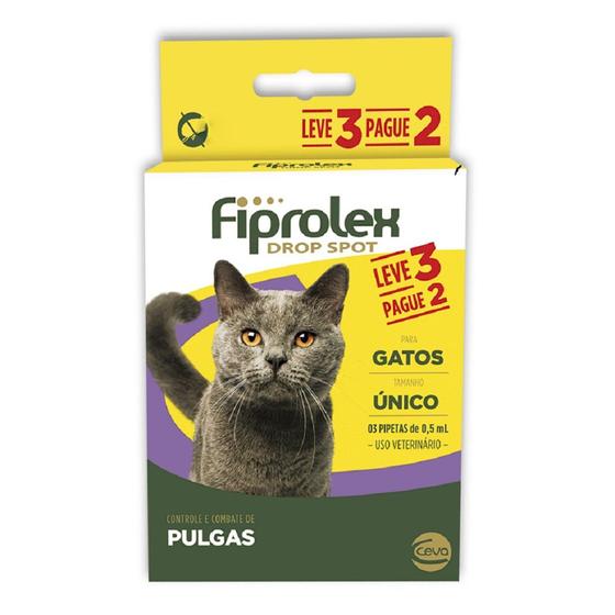 Imagem de Fiprolex Ceva Gatos Antipulgas e Carrapatos Leve 3 Pague 2